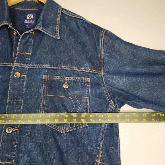 Karl Kani Men's Denim Jean Jacket Large Trucker Button Front Retro HipHop Urban - Picture 13 of 16